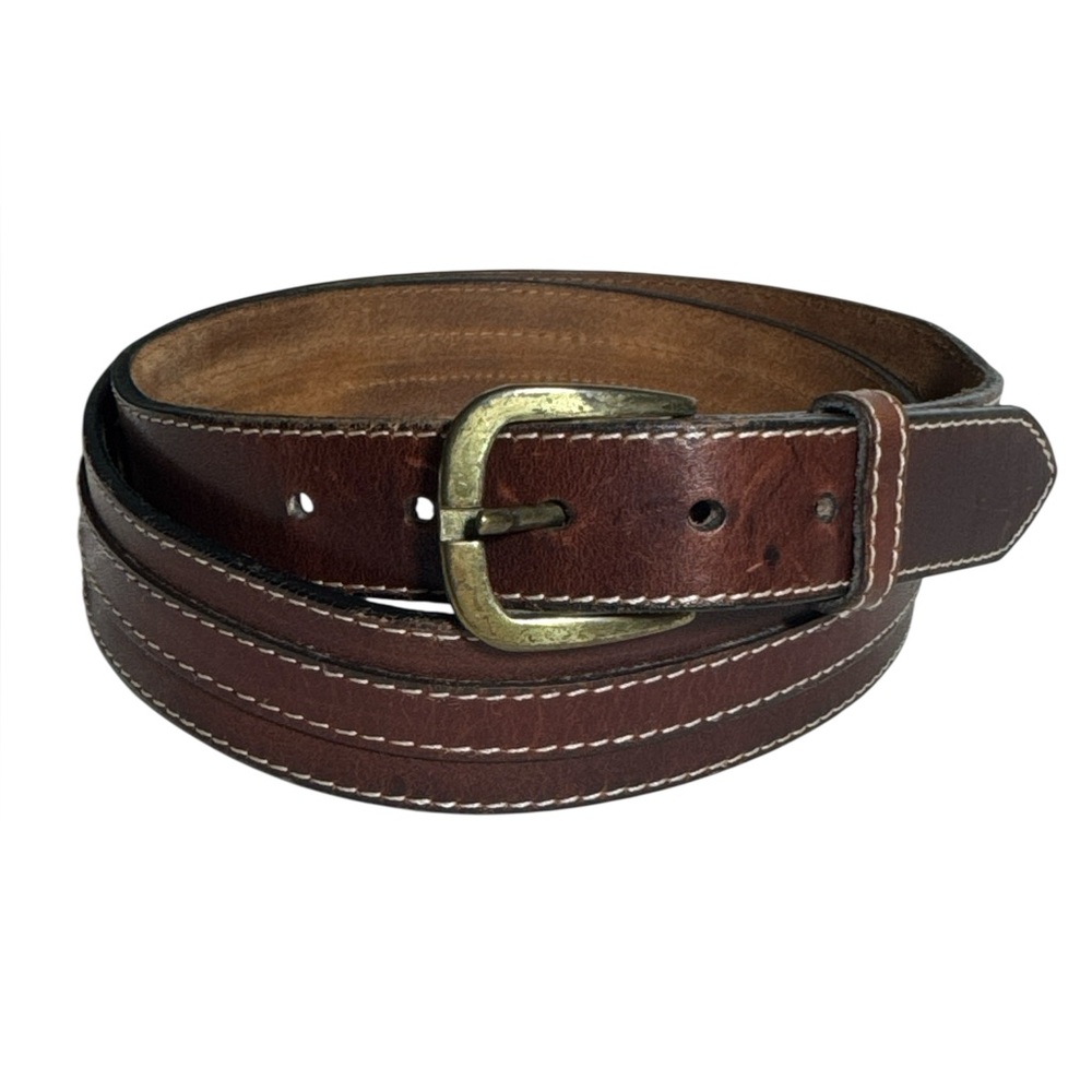 Oil Tanned Cowhide Leather Brown Western Style Men's  Belt - Size 36